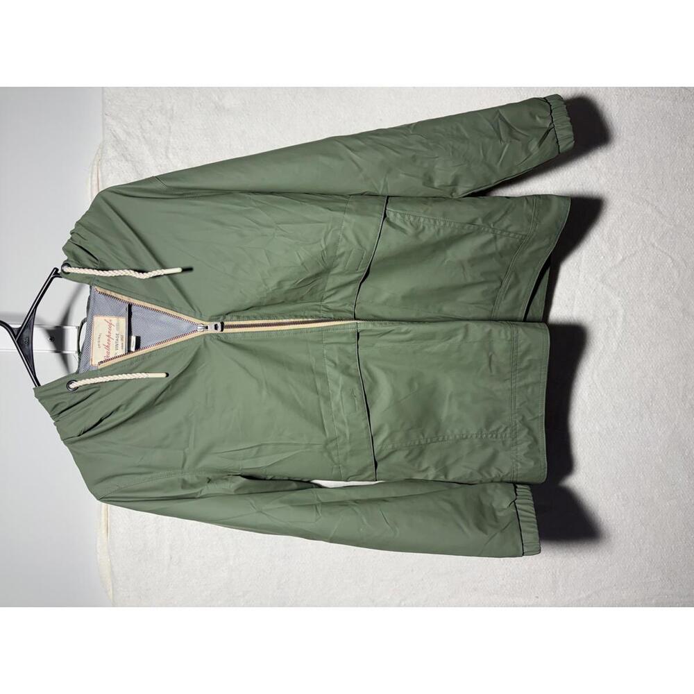 Weatherproof Vintage Olive Green Hooded Windbreaker Jacket S/CH 584